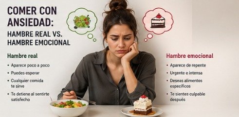 Comer con ansiedad: hambre real vs. hambre emocional